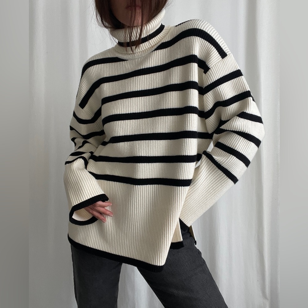 SYLVIE STRIPED SWEATER 🆕 — In Cream - Picture 9 of 10